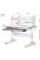 Детский стол Mealux Edmonton Multicolor PN с полкой (арт. BD-610 W/MC + PN с полкой) - cтолешница белая / накладки серые и розовые (коробок-4 шт.)