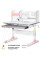 Детский стол Mealux Edmonton Multicolor PN с полкой (арт. BD-610 W/MC + PN с полкой) - cтолешница белая / накладки серые и розовые (коробок-4 шт.)