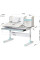 Детский стол Mealux Vancouver Multicolor BL с полкой (арт.BD-620 W/G MC + BL с полкой) - столешница белая / накладки серые и голубые (коробок-5 шт.)