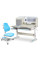 Комплект Mealux Winnipeg MG/BL + Omega KBL (арт.BD-630 MG/BL+Y-220 KBL) - столешница береза, накладки серые и голубые / обивка голубая однотонная (коробок-2 шт.)