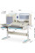 Комплект Mealux Winnipeg MG/BL + Omega KBL (арт.BD-630 MG/BL+Y-220 KBL) - столешница береза, накладки серые и голубые / обивка голубая однотонная (коробок-2 шт.)