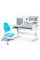Комплект Mealux Winnipeg WG/G + Omega KBL (арт.BD-630 WG/G+Y-220 KBL) - столешница белая, накладки серые/ обивка голубая однотонная (коробок-2 шт.)