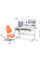 Комплект Mealux Winnipeg WG/G + Omega KY (арт.BD-630 WG/G+Y-220 KY) - столешница белая, накладки серые / обивка оранжевая однотонная (коробок-2 шт.)