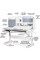 Комплект Mealux Winnipeg WG/G + Omega KZ (арт.BD-630 WG/G+Y-220 KZ)  - столешница белая, накладки серые / обивка зеленая однотонная (коробок-2 шт.)