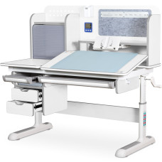 Детский стол Mealux Winnipeg Multicolor Plus WG Grey (арт. BD-630 WG с тумбой) - столешница белая / накладки на ножках серые (коробок-2 шт.)