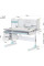 Детский стол Mealux Hamilton Multicolor BL с полкой (арт. BD-680 W/G MC+BL с полкой) - столешница белая / накладки серые и голубые (коробок-6 шт.)