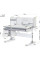 Детский стол Mealux Hamilton Multicolor G с полкой (арт. BD-680 W/G MC+G с полкой) - cтолешница белая / накладки серые (коробок-4 шт.)