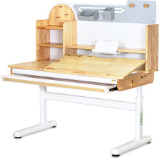 Детский стол Mealux Timberdesk L (арт. BD-690 Wood L) - столешница дерево / ножки белые (коробок 2 шт.)