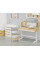 Комплект стол Mealux Timberdesk L + кресло Mealux Carlo (арт. BD-690 Wood L+ KD-050 G) - столешница дерево / обивка серая (коробок 3 шт.)