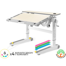 Дитячий стіл Mealux Ergowood M Multicolor TG Energy (арт.BD-800 TG/MC Energy) - cтільниця береза / накладки на ніжках сірі (коробок-2 шт.)