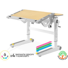 Детский стол Mealux Ergowood L Multicolor MG (арт. BD-810 MG/MC) - столешница клен / накладки на ножках серые (коробок-2 шт.)