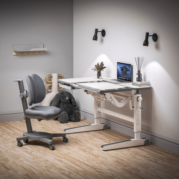 Дитячий стіл Mealux Kingwood Multicolor TG (арт. BD-820 TG/MC) - стільниця береза / накладки на ніжках сірі (коробок-2 шт.)