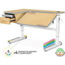 Детский стол Mealux Woodville Multicolor MG Energy (арт.BD-850 MG/MC Energy) - столешница клен / накладки на ножках серые (коробок-2 шт.)