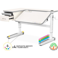 Детский стол Mealux Woodville Multicolor TG Energy (арт.BD-850 TG/MC Energy) - столешница береза / накладки на ножках серые (коробок-2 шт.)