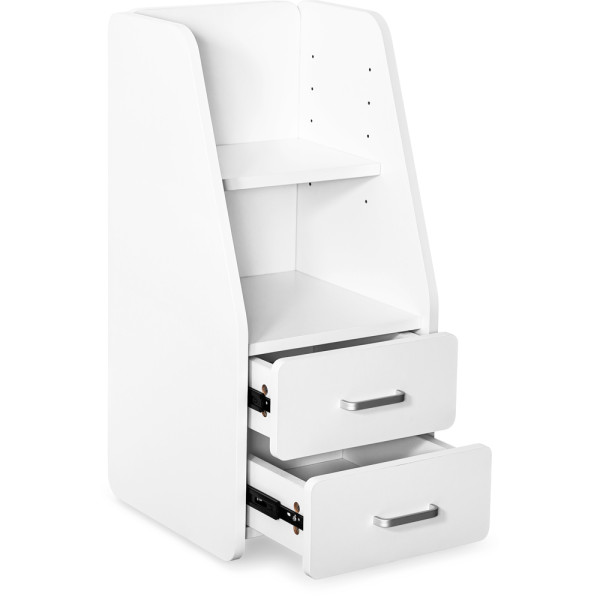 Тумбочка Mealux BD-C12 White с надстройкой (арт. BD-C12 W) - цвет белый (коробок 1 шт.)