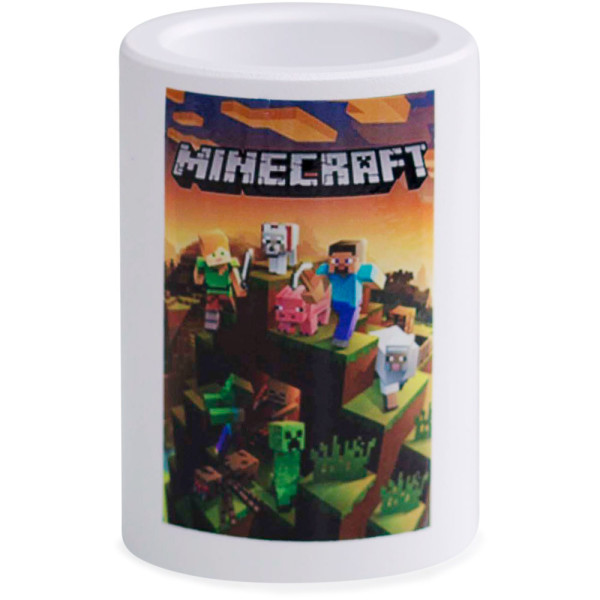 Стакан-органайзер Cute  МАЛЮНОК бiлий Подовжений Minecraft 2