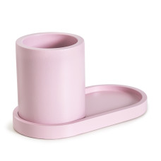 Набір з підставки та стакану органайзерiв Set Pink  Cute рожевий однотонний