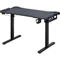 Стіл Mealux PowerDesk Carbon RGB з електрорегулюванням висоти (арт. EVO-201 Carbon / B) - стільниця карбон / ніжки чорні (коробок 2 шт.)