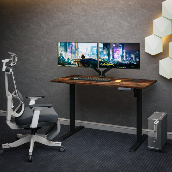Стіл Mealux PowerDesk Energy Antique з електрорегулюванням висоти (арт. EVO-201 Energy A/B) - стільниця античний дуб / ніжки чорні (коробок 2 шт.)