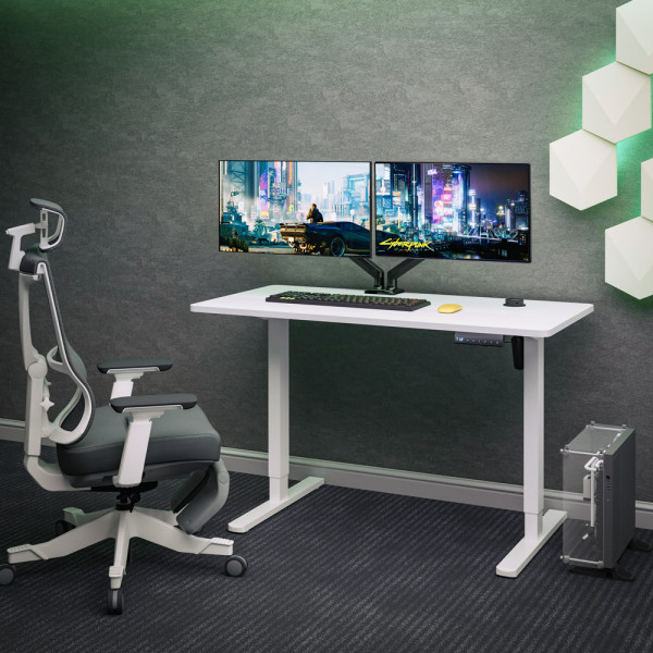 Стіл Mealux PowerDesk Energy White з електрорегулюванням висоти (арт. EVO-201 Energy W|/W) - стільниця біла / ніжки білі (коробок-2 шт.)
