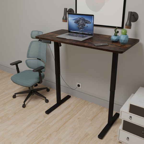 Стіл Mealux PowerDesk Lite Antique з електрорегулюванням висоти (арт. EVO-201 Lite Antique/B) - стільниця антична / ніжки чорні (коробок 2 шт.)