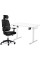 Комплект Mealux PowerDesk Lite White + Leo Air Plus Black (арт. EVO-201 Lite W/W +Y 546 KB) - столешница белая / обивка черная (коробок 3 шт.)