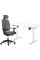 Комплект Mealux PowerDesk Lite White + Leo Air Plus Grey (арт. EVO-201 Lite W/W +Y 546 KBG) - столешница белая / обивка серая (коробок 3 шт.)