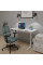 Комплект Mealux PowerDesk Lite White + Leo Air Grey Blue (арт. EVO-201 Lite W/W +Y 546 KBGL) - стільниця біла / оббивка сіро-блакитна (коробок 3 шт.)