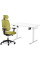 Комплект Mealux PowerDesk Lite White + Leo Air Plus Green (арт. EVO-201 Lite W/W+Y 546 KZ) - стільниця біла / оббивка зелена (коробок 3 шт.)