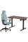 Комплект Mealux PowerDesk Lite Walnut+Leo Air Plus Grey Blue (арт. EVO-201 Lite Walnut/B+Y 546 KBGL) - столешница дерево / обивка серо-голубая (коробок 3 шт.)
