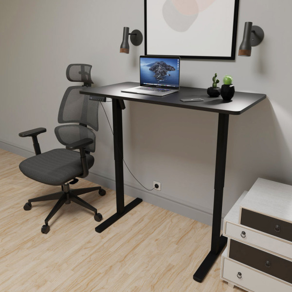Стол Mealux PowerDesk Lite XL Black (арт. EVO-202 Lite B/B) столешница черная / ножки черные (коробок 2 шт.)
