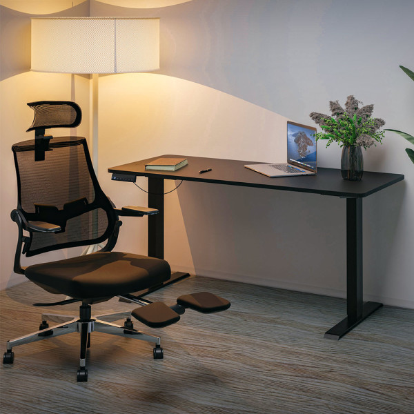 Стіл Mealux PowerDesk Duo Black (арт. EVO-242 Duo B/B) - стільниця чорна / чорні ноги (коробок 2 шт.)