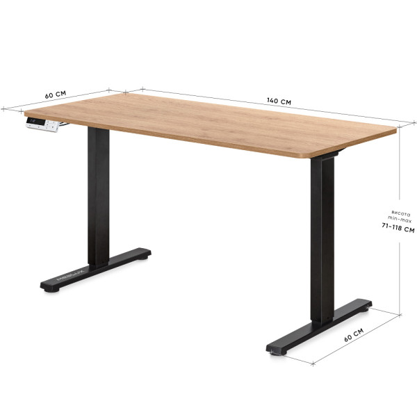 Стіл Mealux PowerDesk Duo Mahogany (арт. EVO-242 Duo Mahogany / B) - стільниця червоне дерево / ніжки чорні (коробок 2 шт.)