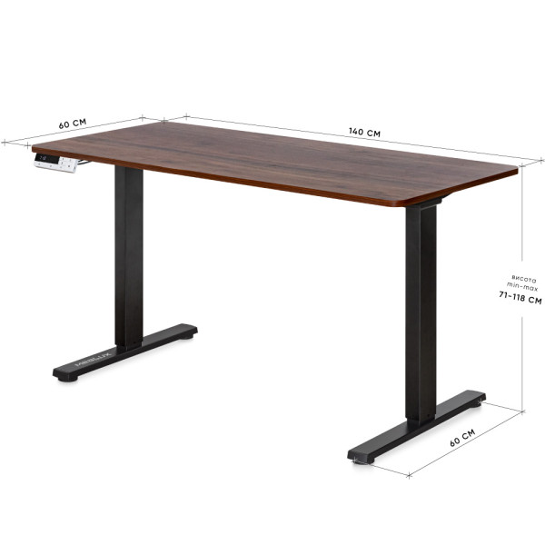 Стіл Mealux PowerDesk Duo Walnut (арт. EVO-242 Duo Walnut /B) - стільниця волоський горіх / ноги чорні (коробок 2 шт.)