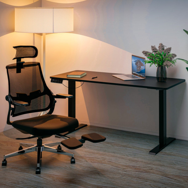 Стіл Mealux PowerDesk Duo XL Black (арт. EVO-252 Duo B/B) - стільниця чорна / ніжки чорні (коробок 2 шт.)