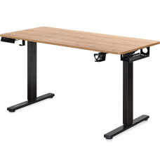 Стіл Mealux PowerDesk Duo XL Mahogany (арт. EVO-252 Duo Mahogany/B) - стільниця червоне дерево / ніжки чорні (коробок 2 шт.)