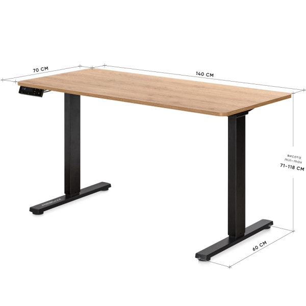 Стіл Mealux PowerDesk Duo XL Mahogany (арт. EVO-252 Duo Mahogany/B) - стільниця червоне дерево / ніжки чорні (коробок 2 шт.)