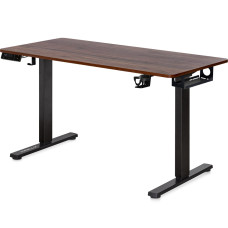Стіл Mealux PowerDesk Duo XL Walnut (арт. EVO-252 Duo Walnut/B) - стільниця волоський горіх / ніжки чорні (коробок 2 шт.)
