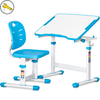 Комплект Evo-kids (стіл+стілець) Evo-03 Ergo Blue (арт. Evo-03 Ergo BL) - стільниця біла / колір пластику блакитний (коробок-1 шт.)