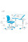 Комплект Evo-kids (стол+стул) Evo-03 Ergo Blue (арт. Evo-03 Ergo BL) - столешница белая / цвет пластика голубой (коробок-1 шт.)
