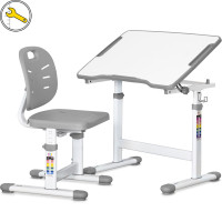 Комплект Evo-kids (стул+стол) Evo-03 Ergo Grey - столешница белая / цвет пластика серый (коробок-1 шт.)