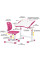 Комплект Evo-kids (стул+стол) Evo-03 Ergo Pink (арт. Evo-03 Ergo PN) - столешница белая / цвет пластика розовый (коробок-1 шт.)