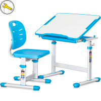Комплект Evo-kids (стол+стул) Evo-05 Ergo Blue (арт. Evo-05 Ergo BL) - столешница белая / цвет пластика голубой (коробок-1 шт.)