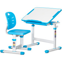Комплект Evo-kids (стіл+стілець) Evo-06 Ergo Blue (арт. Evo-06 Ergo BL) - стільниця біла / колір пластика блакитний (коробок-1 шт.)