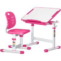 Комплект Evo-kids (стол+стул) Evo-06 Ergo Pink (арт. Evo-06 Ergo PN) - столешница белая / цвет пластика розовый (коробок-1 шт.)