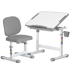 Комплект Evo-kids (стол+стул) Evo-06 Plus Grey (арт. Evo-06 Plus G) - столешница белая / цвет пластика серый (коробок-1 шт.)
