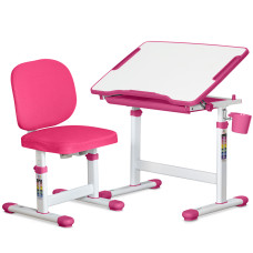 Комплект Evo-kids (стол+стул) Evo-06 Plus Pink (арт. Evo-06 Plus PN) - столешница белая / цвет пластика розовый (коробок-1 шт.)