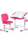 Комплект Evo-kids (стол+стул) Evo-06 Plus Pink (арт. Evo-06 Plus PN) - столешница белая / цвет пластика розовый (коробок-1 шт.)