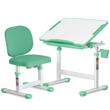 Комплект Evo-kids (стол+стул) Evo-06 Plus Geen (арт. Evo-06 Plus Z) - столешница белая / цвет пластика зеленый (коробок-1 шт.)