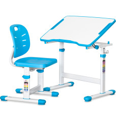 Комплект Evo-kids (стол+стул) Evo-07 Ergo Blue (арт. Evo-07 Ergo BL) - столешница белая / цвет пластика голубой (коробок-1 шт.)